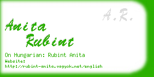 anita rubint business card